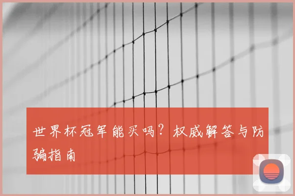 世界杯冠军能买吗？权威解答与防骗指南
